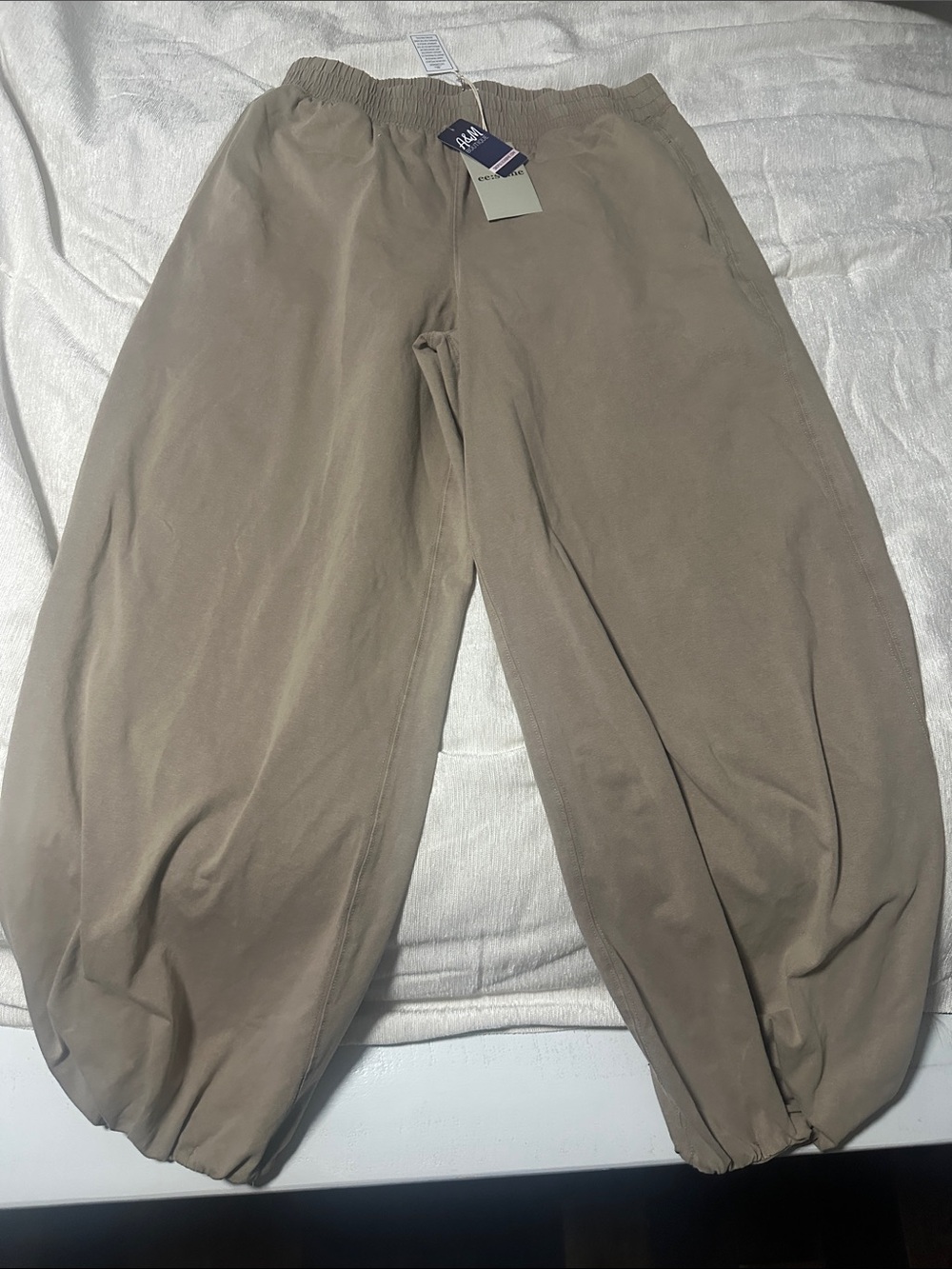 eesome Olive-Taupe Elastic Waist Jogger Pants